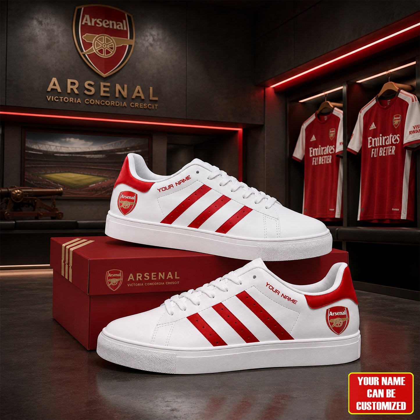 Arsenal FC 2026 Custom Smith Shoes