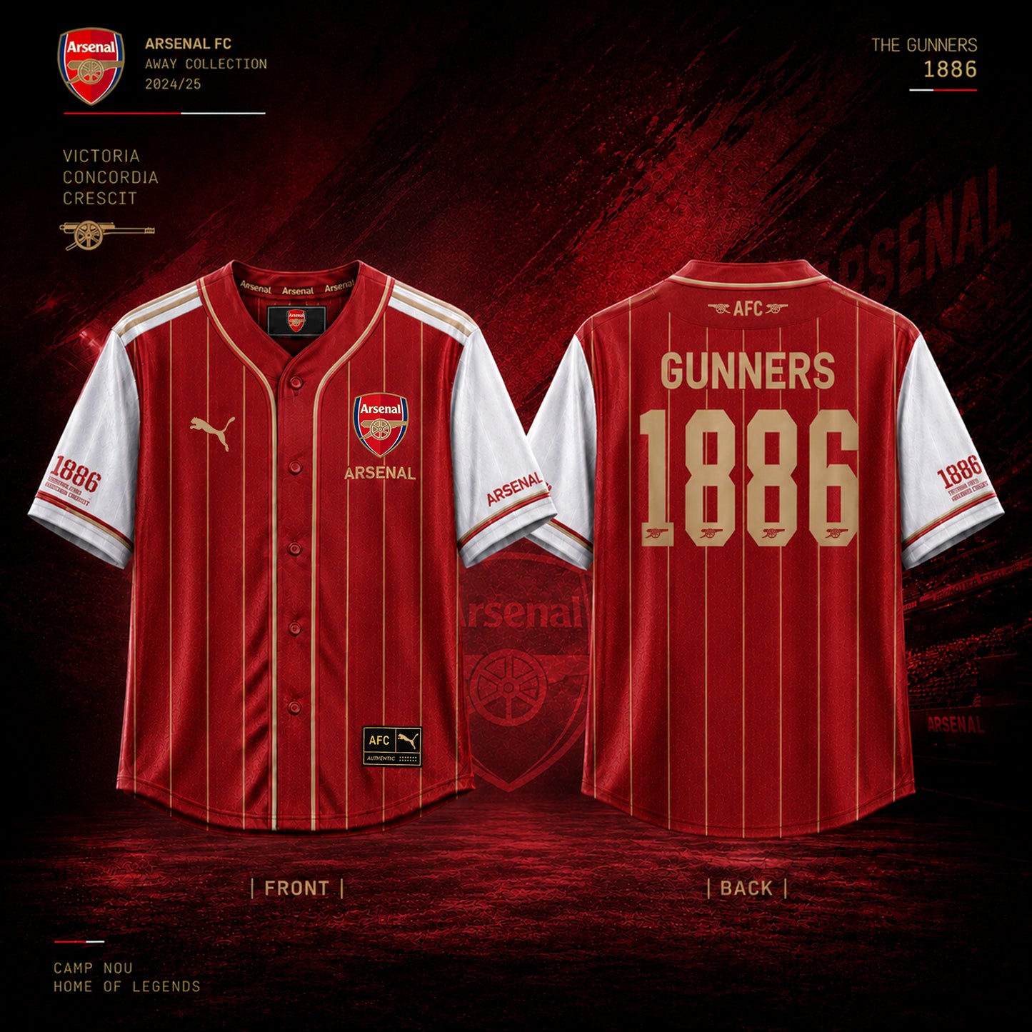 Personalized Arsenal x Pm - Baseball Jersey Shirt