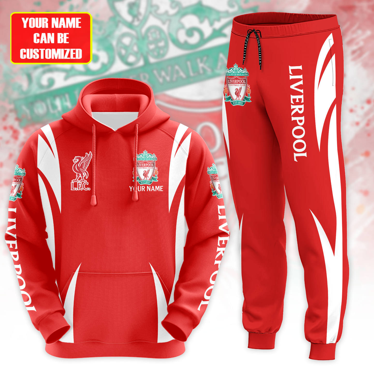 Personalized LVP FC Sport All over Printed Hoodie and Sweatpants set