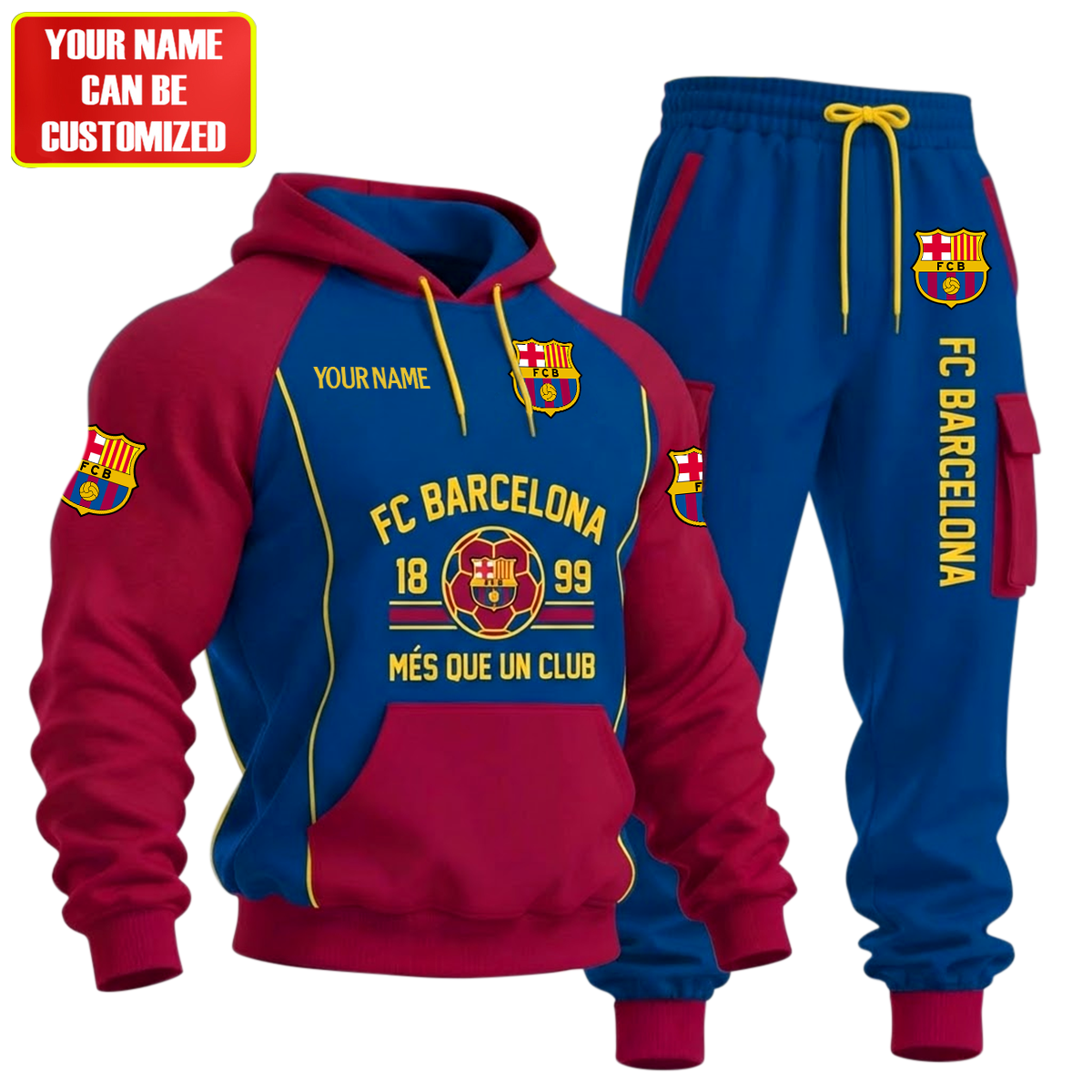 Personalized Barcelona 1899 All over Printed Hoodie and Sweatpants set