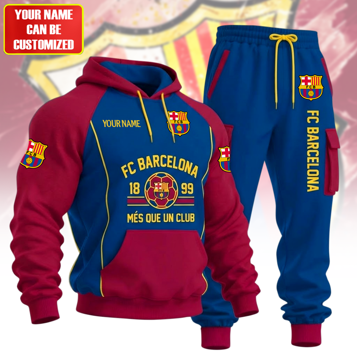 Personalized Barcelona 1899 All over Printed Hoodie and Sweatpants set