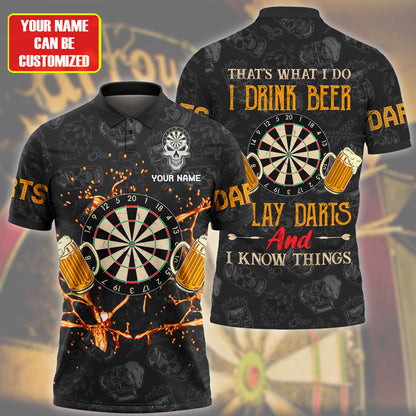 Dart and Beer Personalized Name 3D Shirt For Darts Player P030204