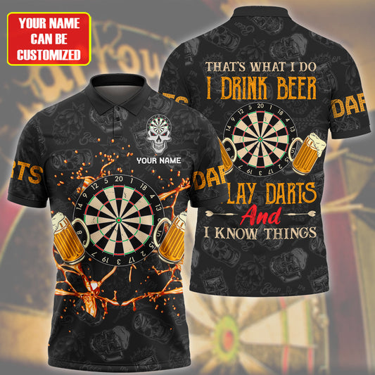 Dart and Beer Personalized Name 3D Shirt For Darts Player P030204