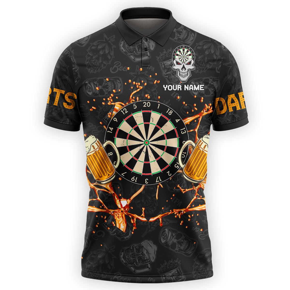 Dart and Beer Personalized Name 3D Shirt For Darts Player P030204