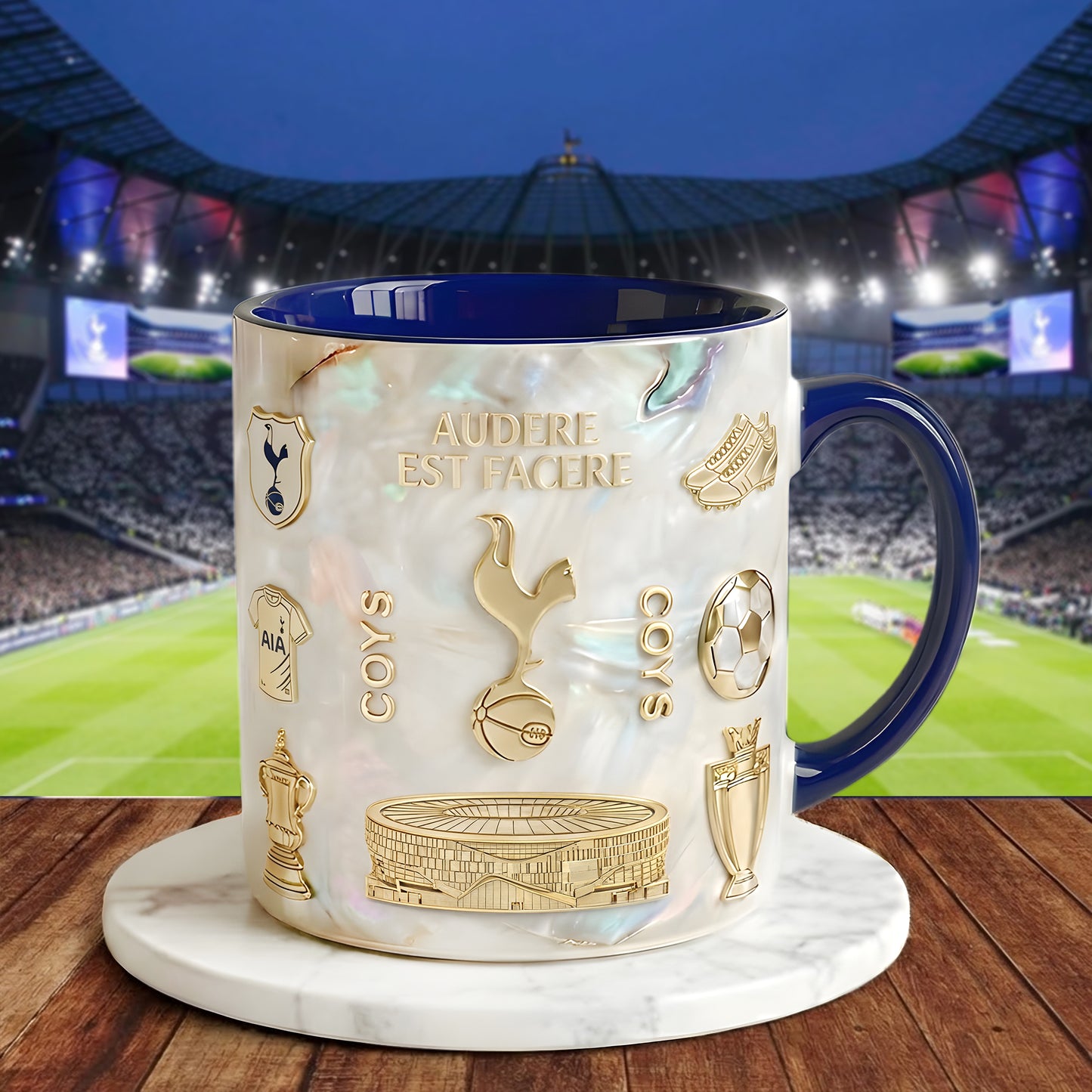 Tottenham Hotspur Blink Accent Mug , Cream Mug Gifts , Holiday Gifts