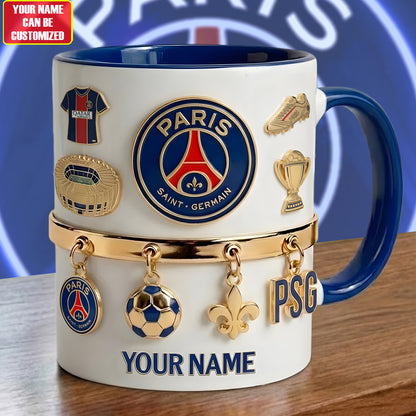Personalized PSG Accent Mug , Cream Mug Gifts , Holiday Gifts