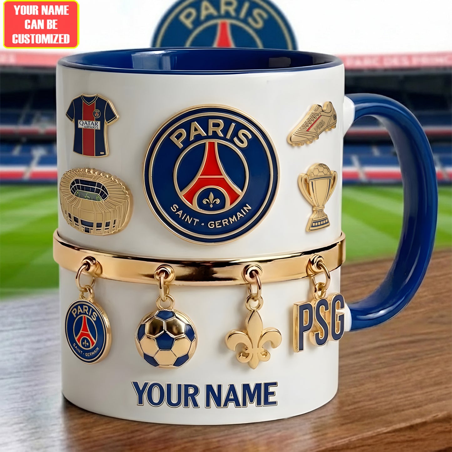 Personalized PSG Accent Mug , Cream Mug Gifts , Holiday Gifts