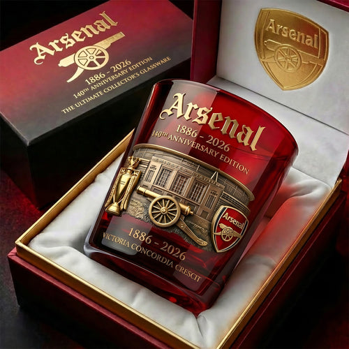 Ars 1886 - 2026 Anniversary Whisky , Arsenal Whiskey Glass, Holiday Gifts