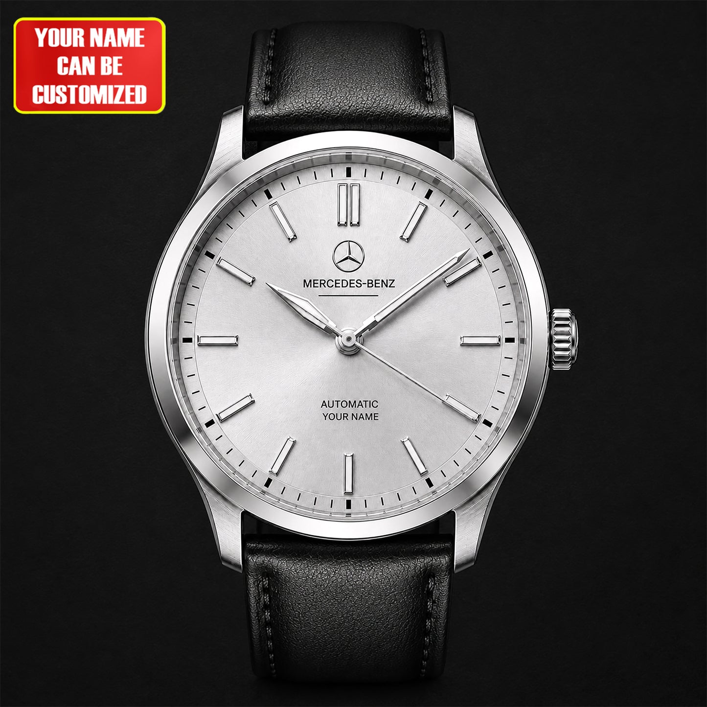 Personalized Merc Automatic Leather Strap Watch