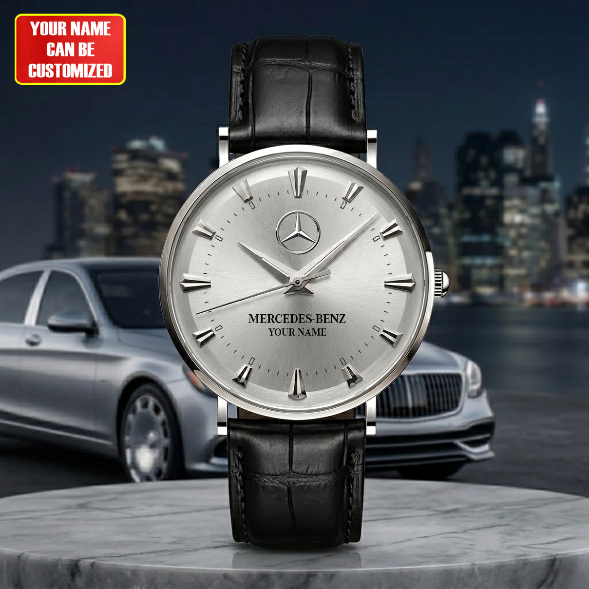 Personalized Merc The Pilot Leather Watch