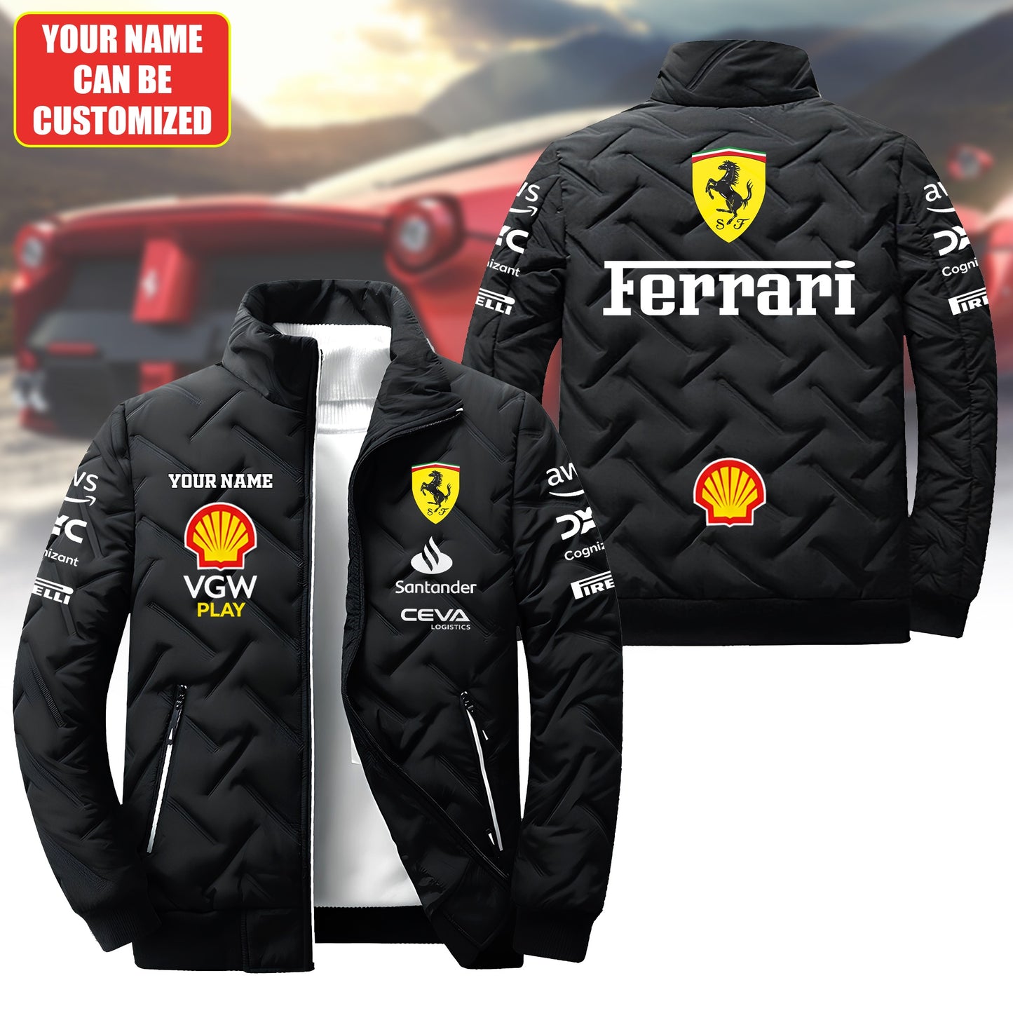 Personalized FR Racing Puffer Jacket