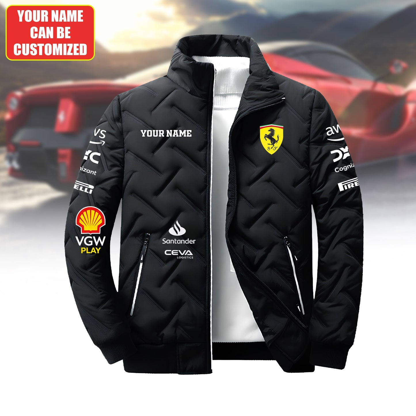 Personalized FR Racing Puffer Jacket