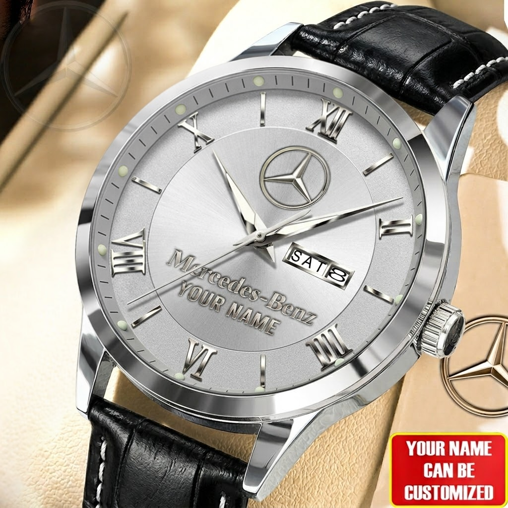 Personalized Merc Luxury Leather Strap Watch V2