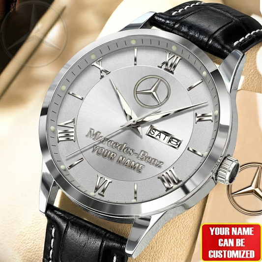 Personalized Merc Luxury Leather Strap Watch V2