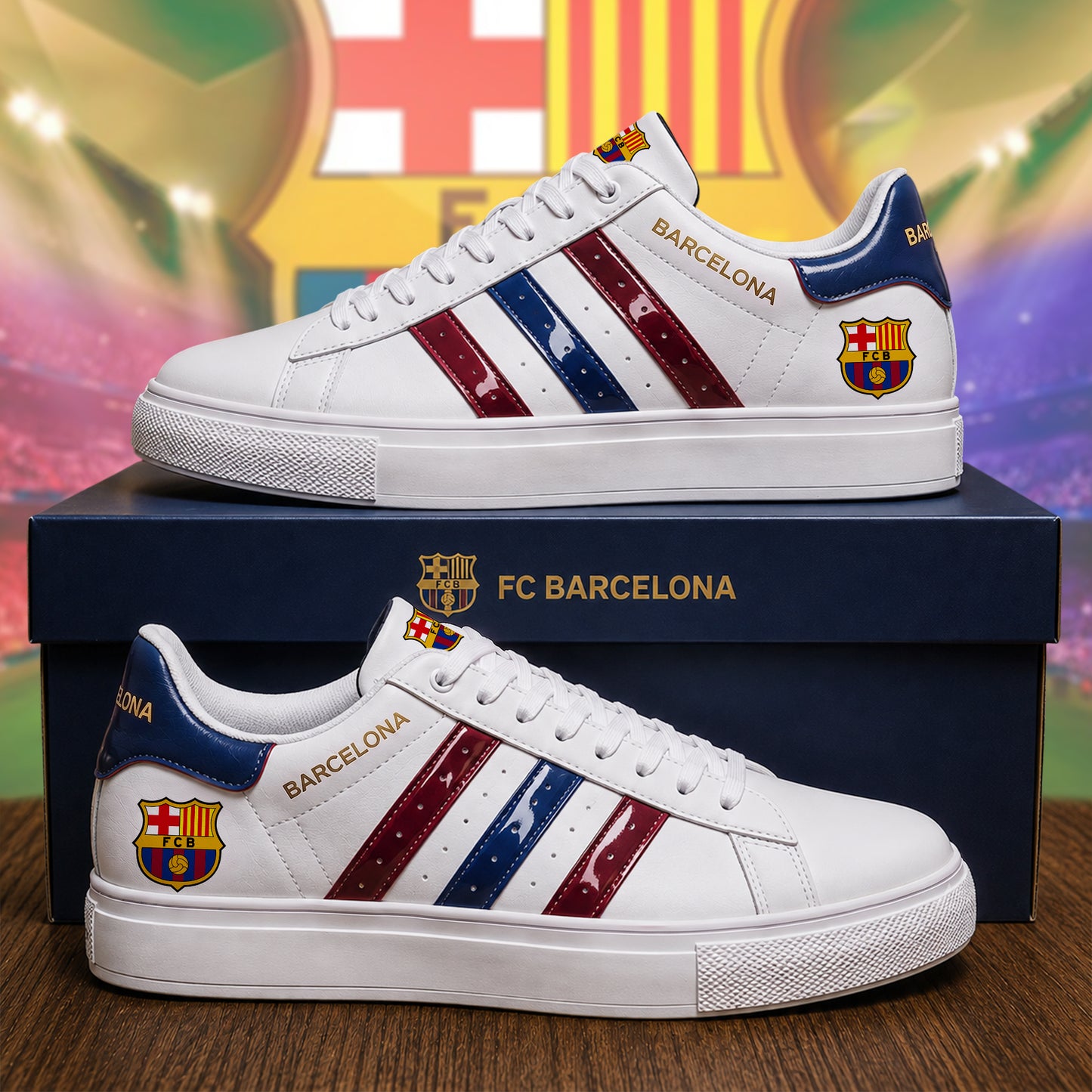 Barcelona FC Neon Custom Smith Shoes