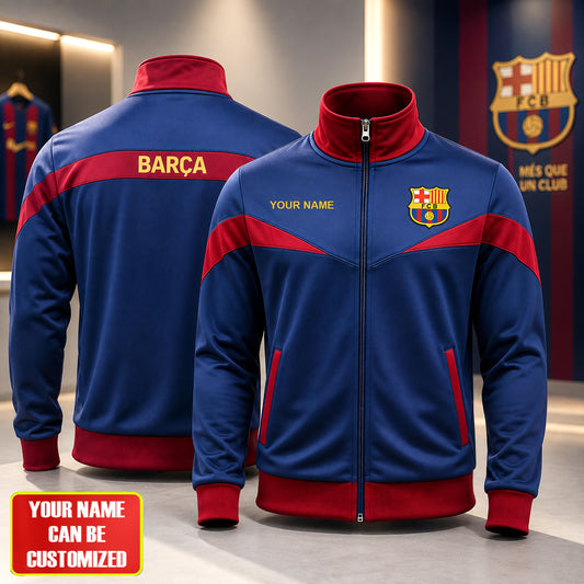 Personalized Barcelona Zipper Stand Collar Jacket