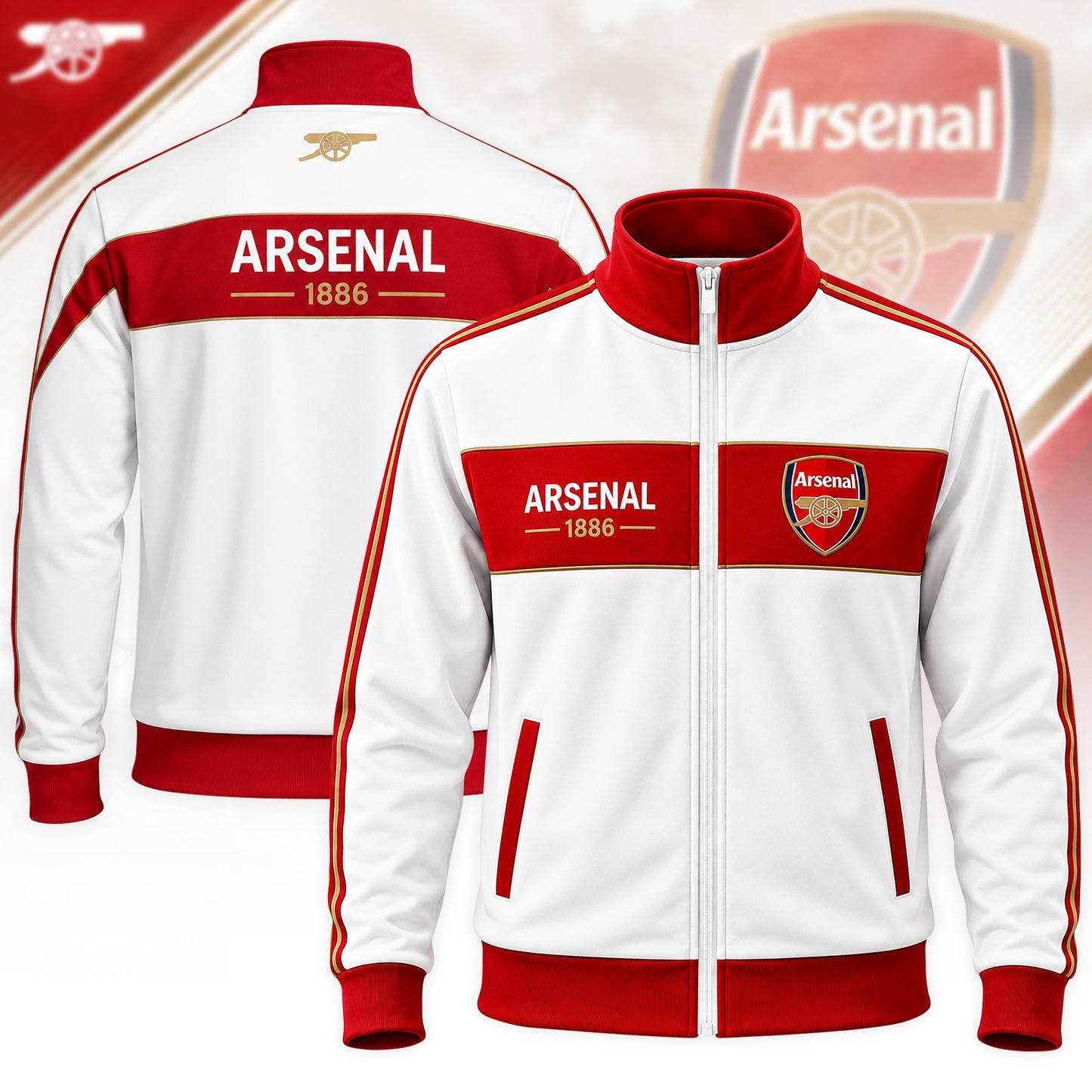 Personalized Arsenal 2026 Zipper Stand Collar Jacket