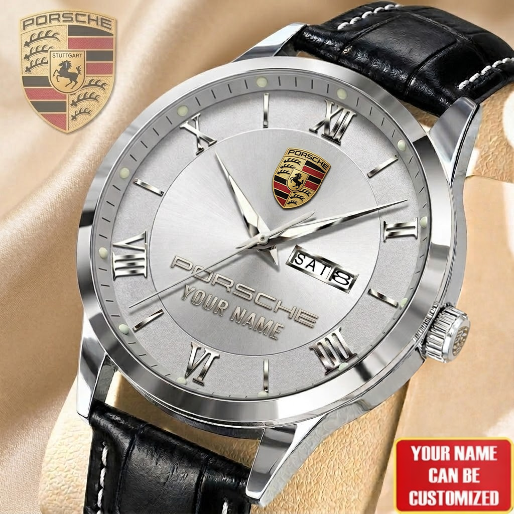 Personalized Pors Luxury Leather Strap Watch V2