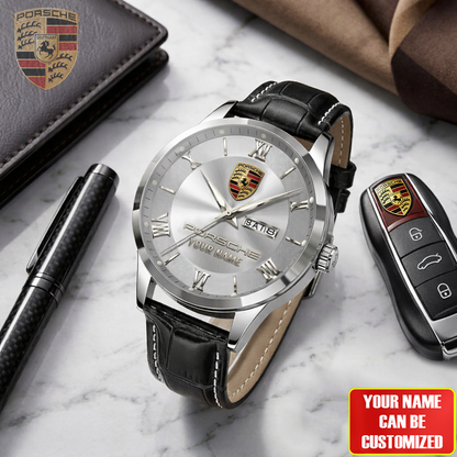 Personalized Pors Luxury Leather Strap Watch V2