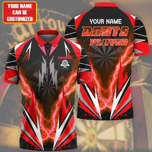 Personalized Name Darts Player All Over Printed Unisex Shirt Red Version P050401