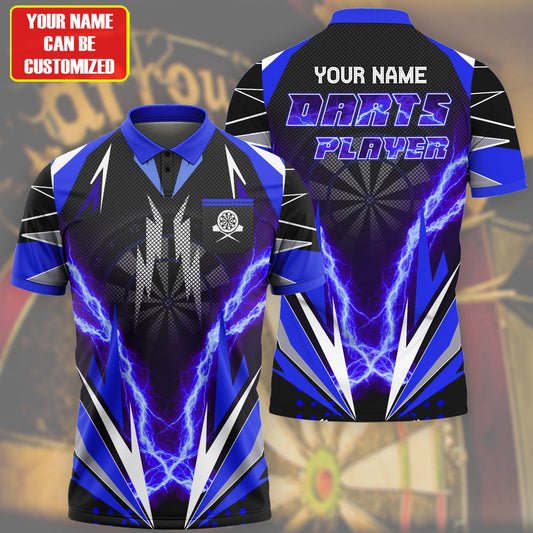 Personalized Name Darts Player All Over Printed Unisex Shirt Blue Navy Version P050401