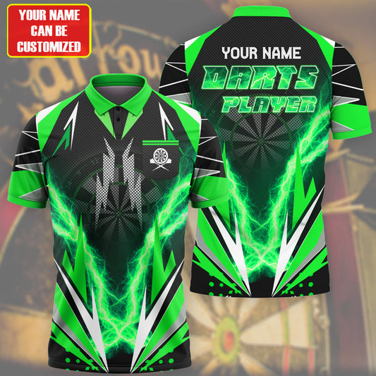 Personalized Name Darts Player All Over Printed Unisex Shirt Green Version P050401