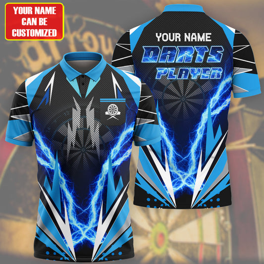 Personalized Name Darts Player All Over Printed Unisex Shirt Blue Version P050401