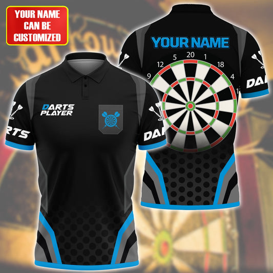 Personalized Name Darts Player All Over Printed Unisex Shirt Blue Version P050404