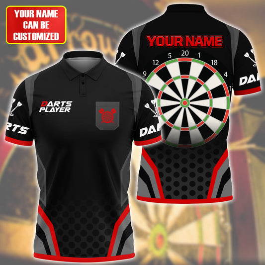Personalized Name Darts Player All Over Printed Unisex Shirt Red Version P050404