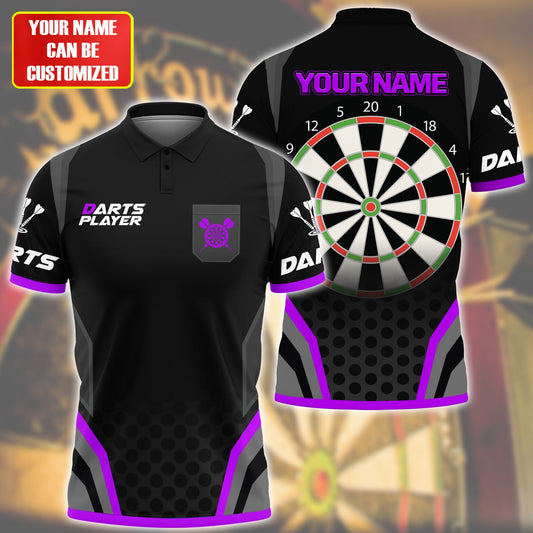 Personalized Name Darts Player All Over Printed Unisex Shirt Purple Version P050404