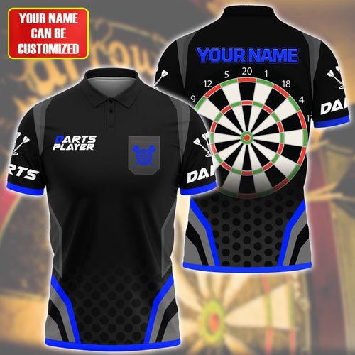 Personalized Name Darts Player All Over Printed Unisex Shirt Blue Navy Version P050404