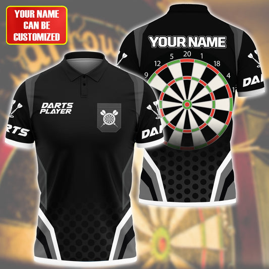 Personalized Name Darts Player All Over Printed Unisex Shirt Blue Silver Version P050404