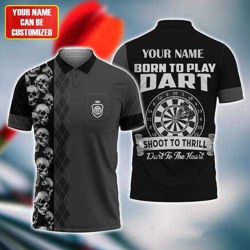 Personalized Name Darts Born to Play All Over Printed Unisex Shirt P050404