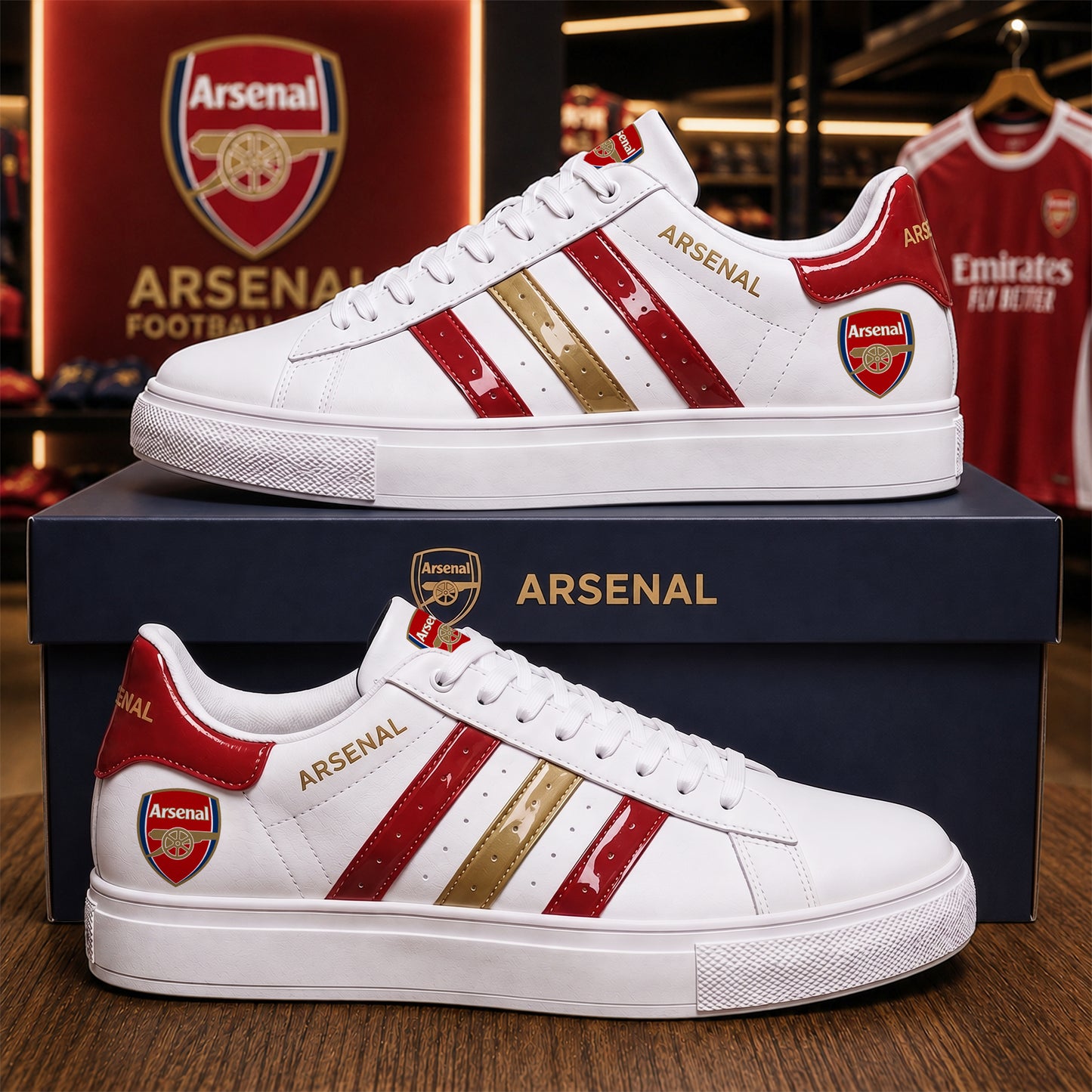 Arsenal FC Neon Custom Smith Shoes