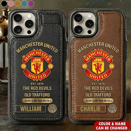 M.U Est 1878 Edition - Personalized Old Trafford M.U Leather Phone Case