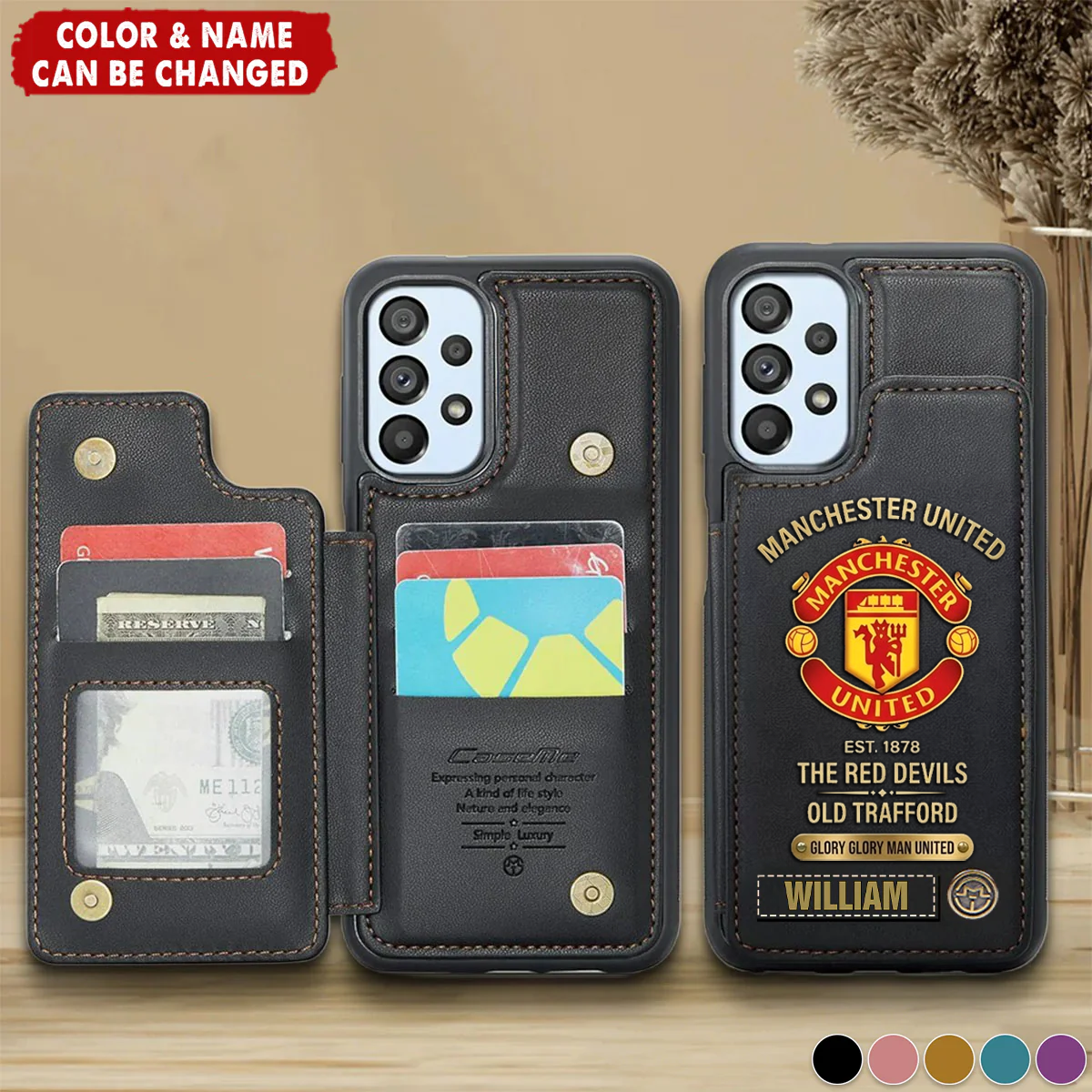M.U Est 1878 Edition - Personalized Old Trafford M.U Leather Phone Case