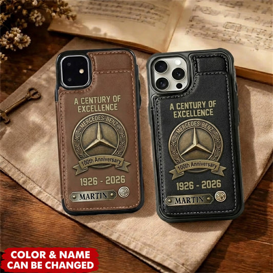 Merc 100th Anniversary Edition - Personalized Merc Leather Phone Case ( 1926 - 2026 )