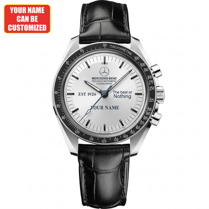 Personalized Merc Hamiton Leather Strap Watch