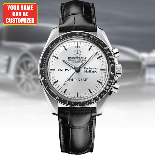 Personalized Merc Hamiton Leather Strap Watch
