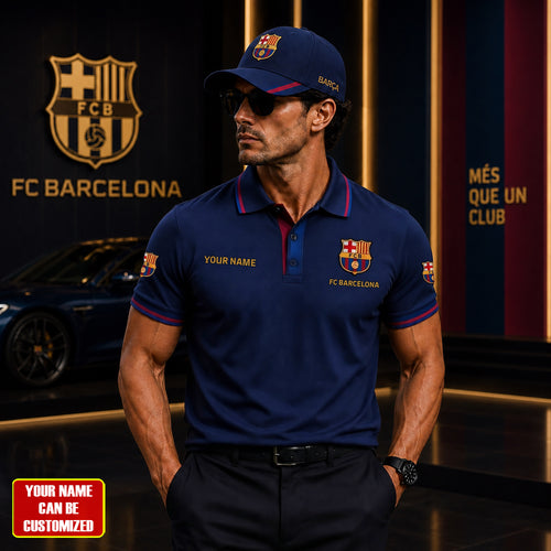 Personalized Barca FC 2026 Polo Shirt ( Inclued Cap )