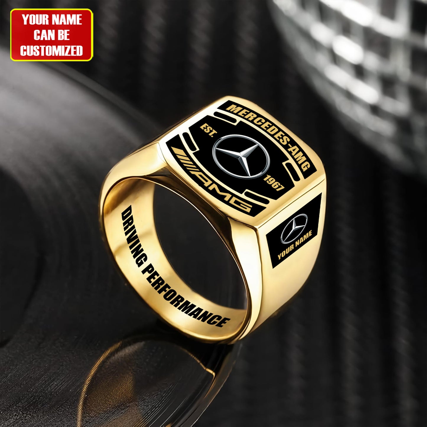 Merc Custom Name Classic Design Ring