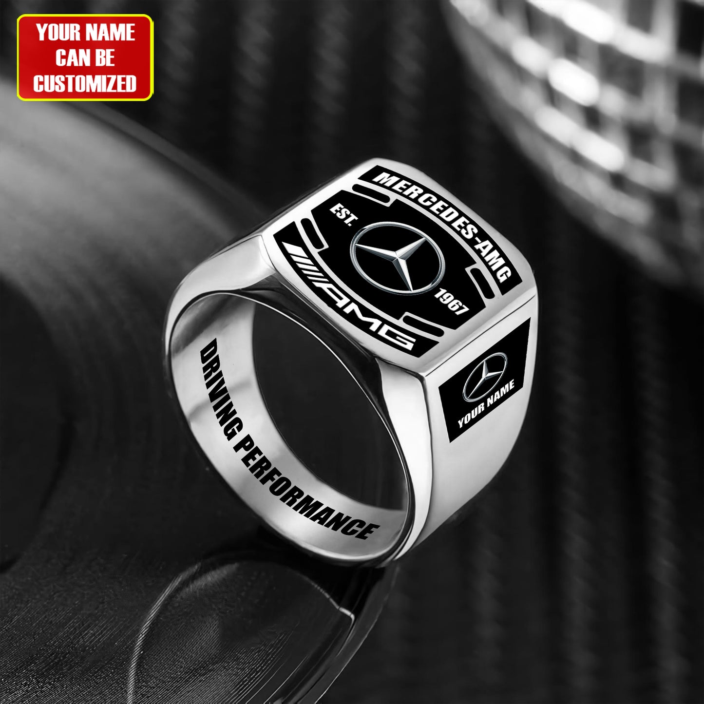 Merc Custom Name Classic Design Ring