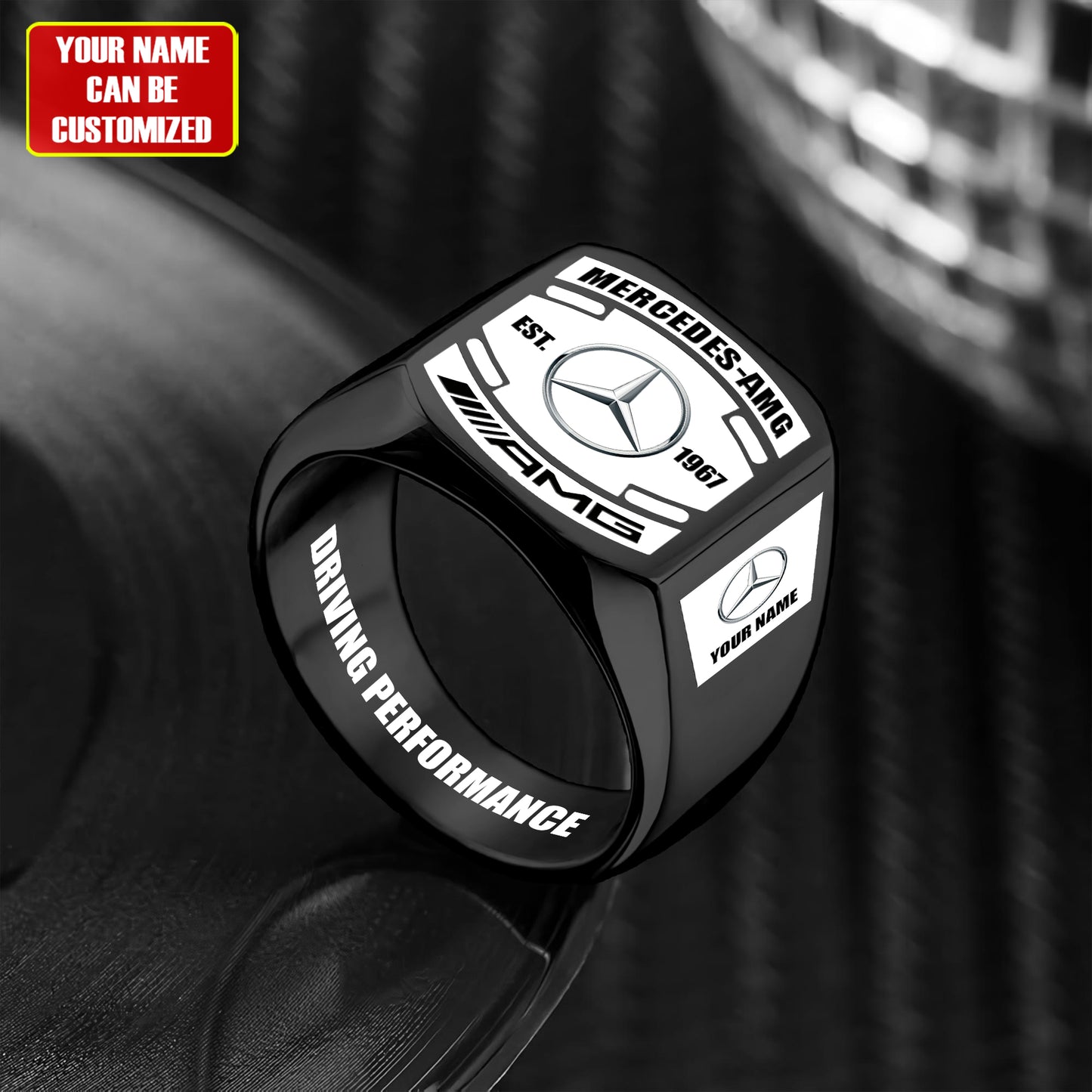 Merc Custom Name Classic Design Ring