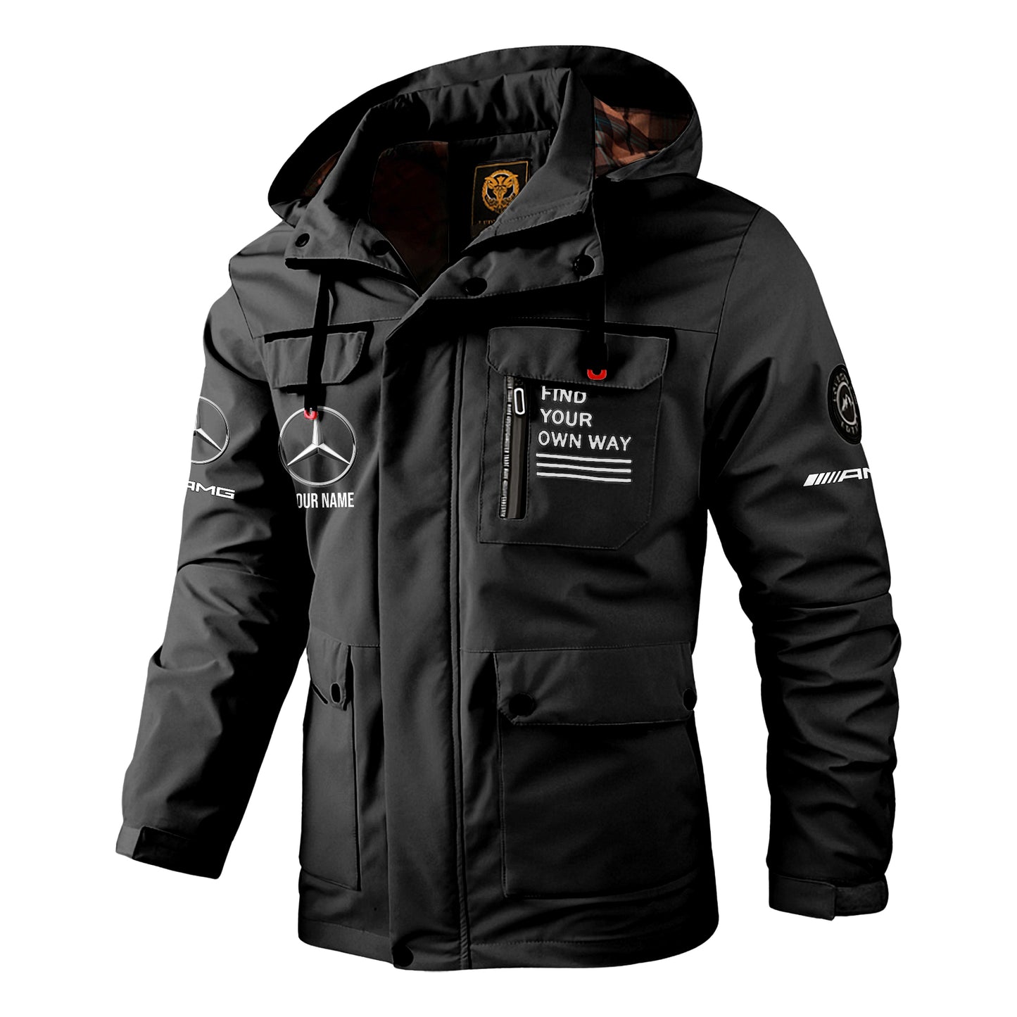Personalized Mercedes Driving Performance Windbreaker Hooded Jacket