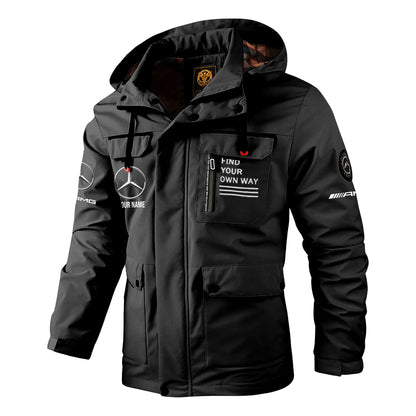 Personalized Mercedes Driving Performance Windbreaker Hooded Jacket