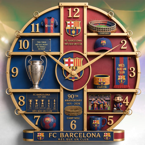 Barca FC Camp Nou 3D Visual Effect Acrylic Wall Clock