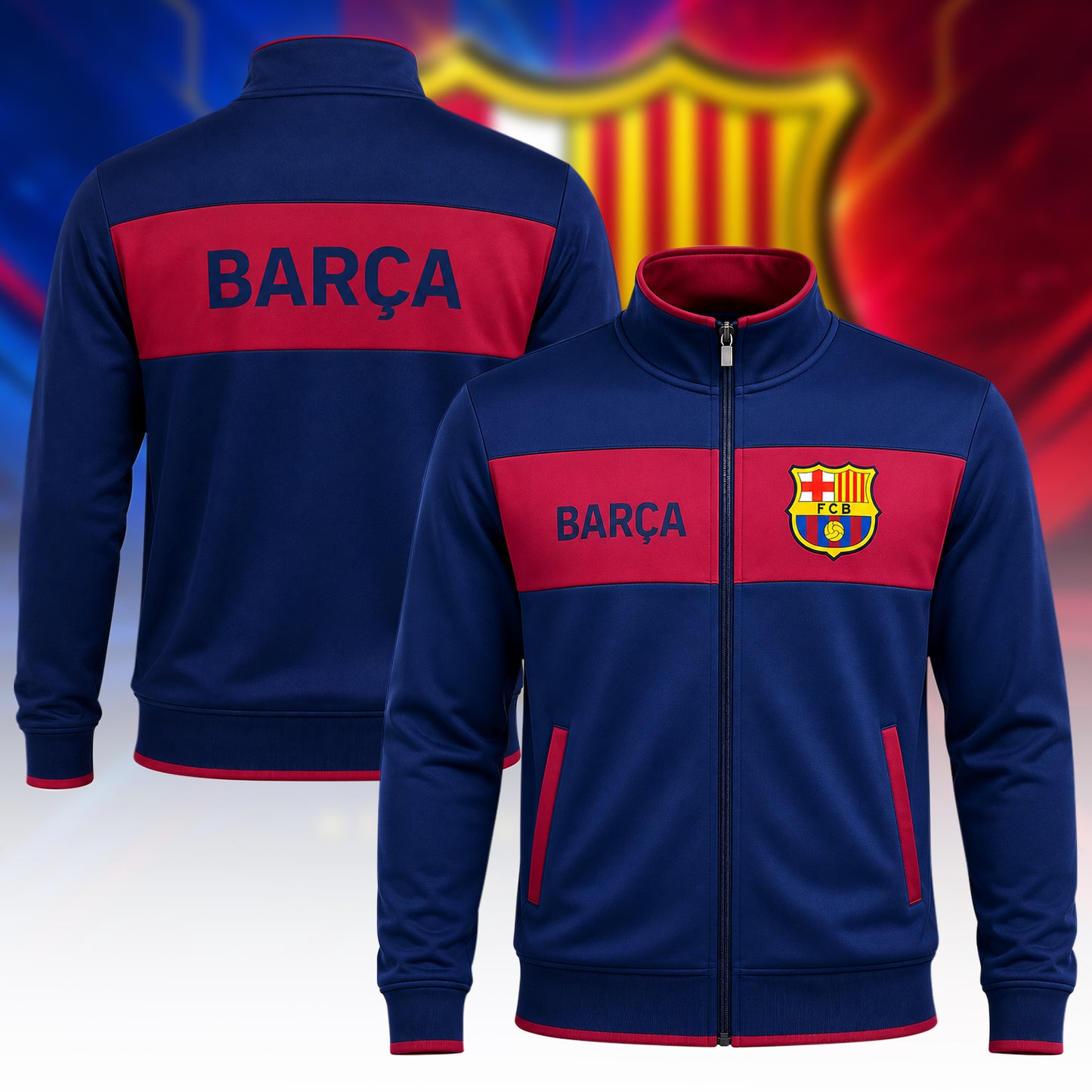 Personalized Barcelona 2026 Stand Collar Jacket