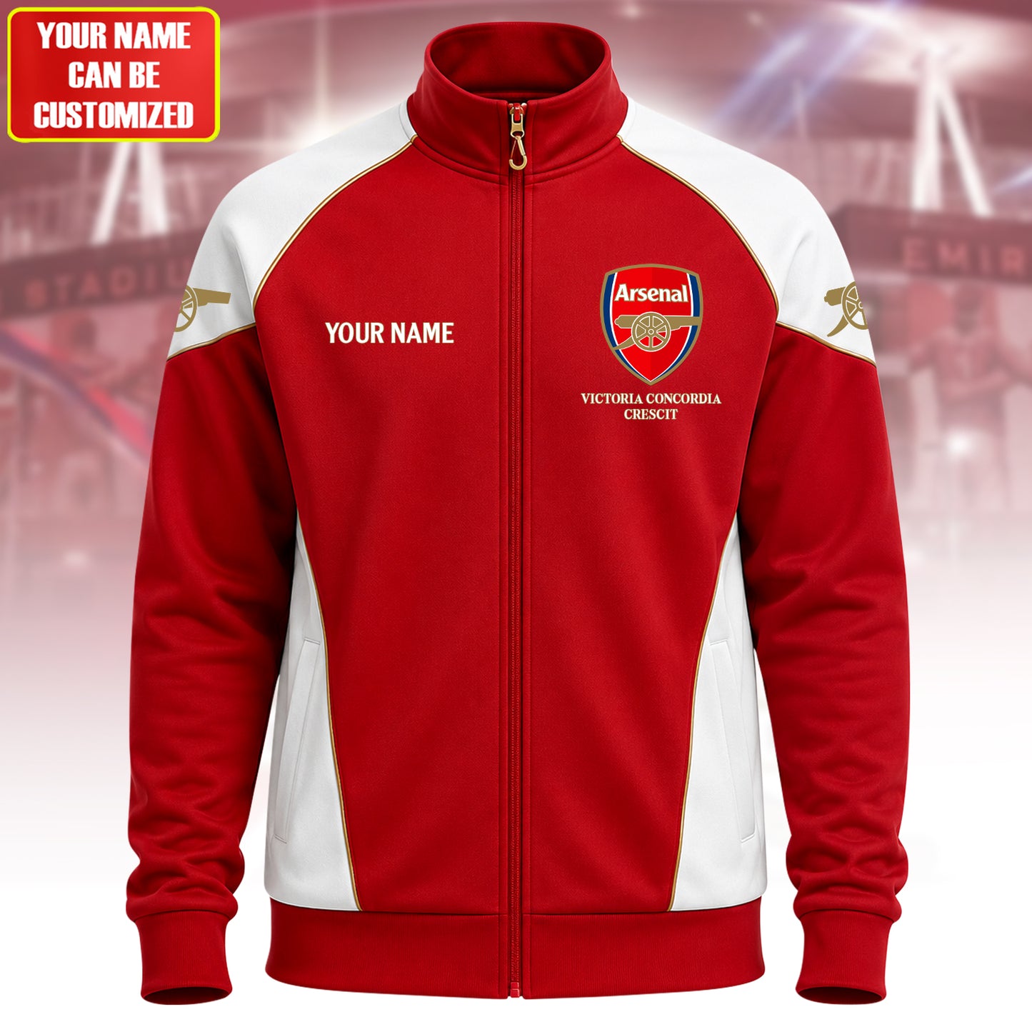 Personalized Arsenal 26/27 Zipper Stand Collar Jacket