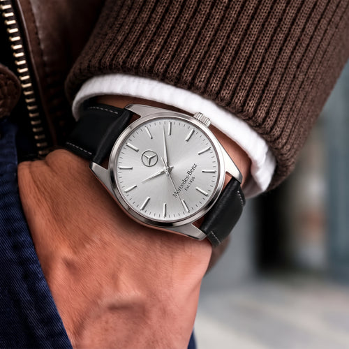 Personalized Merc Backdrive Leather Strap Watch