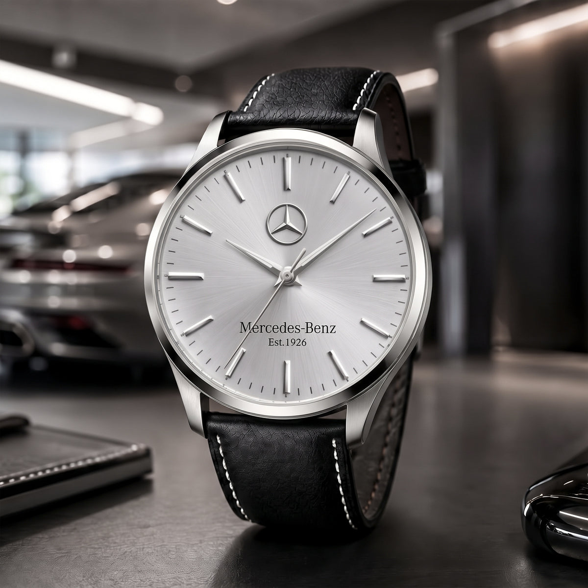 Personalized Merc Backdrive Leather Strap Watch